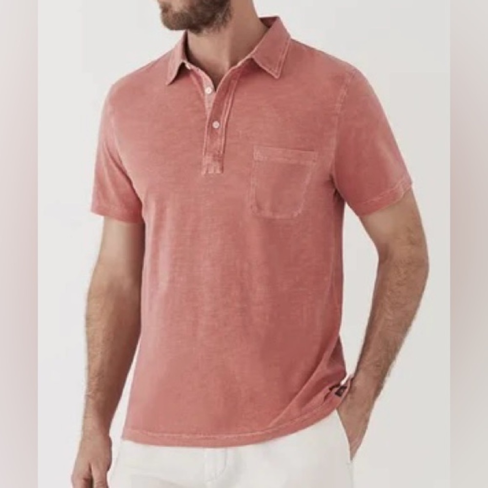 Faherty Polo Sun Washed Salmon Pink size medium